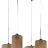 Lampa Wisząca JUTA Czarny Brązowy Boho Abażury 4xE27