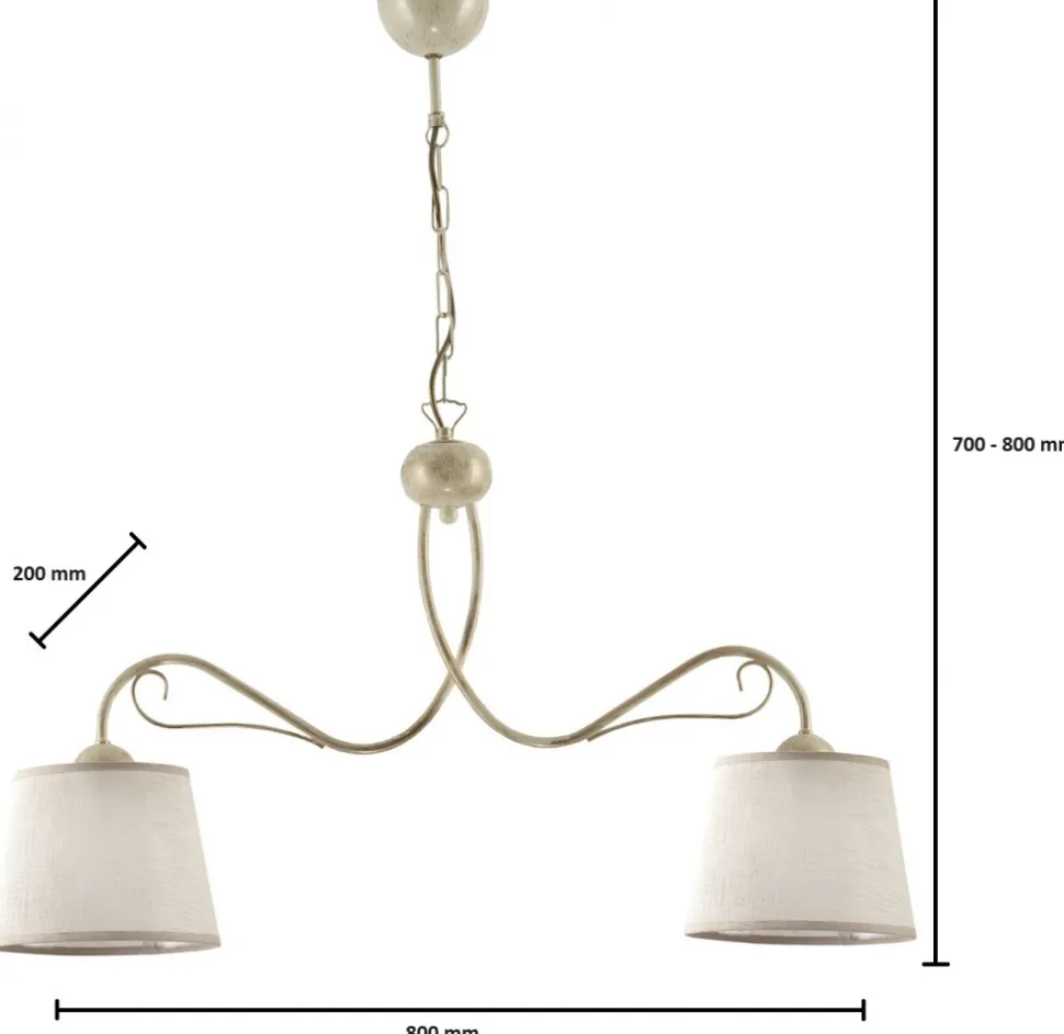 Lampa Wisząca KAMELIA Beżowy Abażury 2xE27
