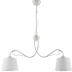 Lampa Wisząca KAMELIA Biały Abażury 2xE27