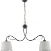 Lampa Wisząca KAMELIA Brązowy Szary Abażury 2xE27
