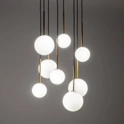 Lampa wisząca KARO klosze kule 8xG9
