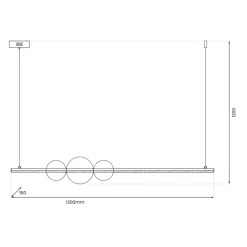 Lampa wisząca KUGEL Czarna 30W 4000K 120cm