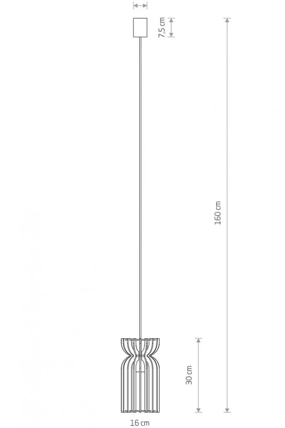 Lampa Wisząca KYMI Brązowy Drewniany Klosz 1xE27 16cm