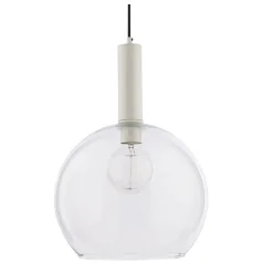 Lampa Wisząca LAF Biały Transparentny Szklany Klosz 1xE27 30 cm