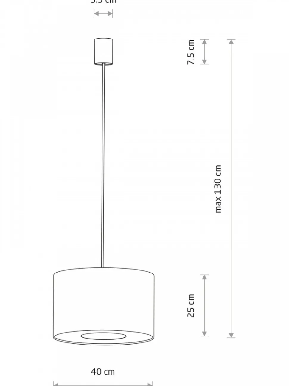 Lampa wisząca LAGO S szara 1xE27