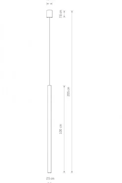 Lampa wisząca LASER 100cm miedź 1xG9