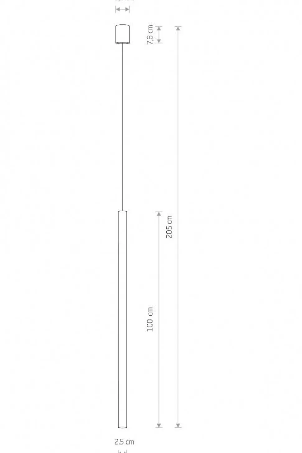 Lampa wisząca LASER 100cm miedź 1xG9