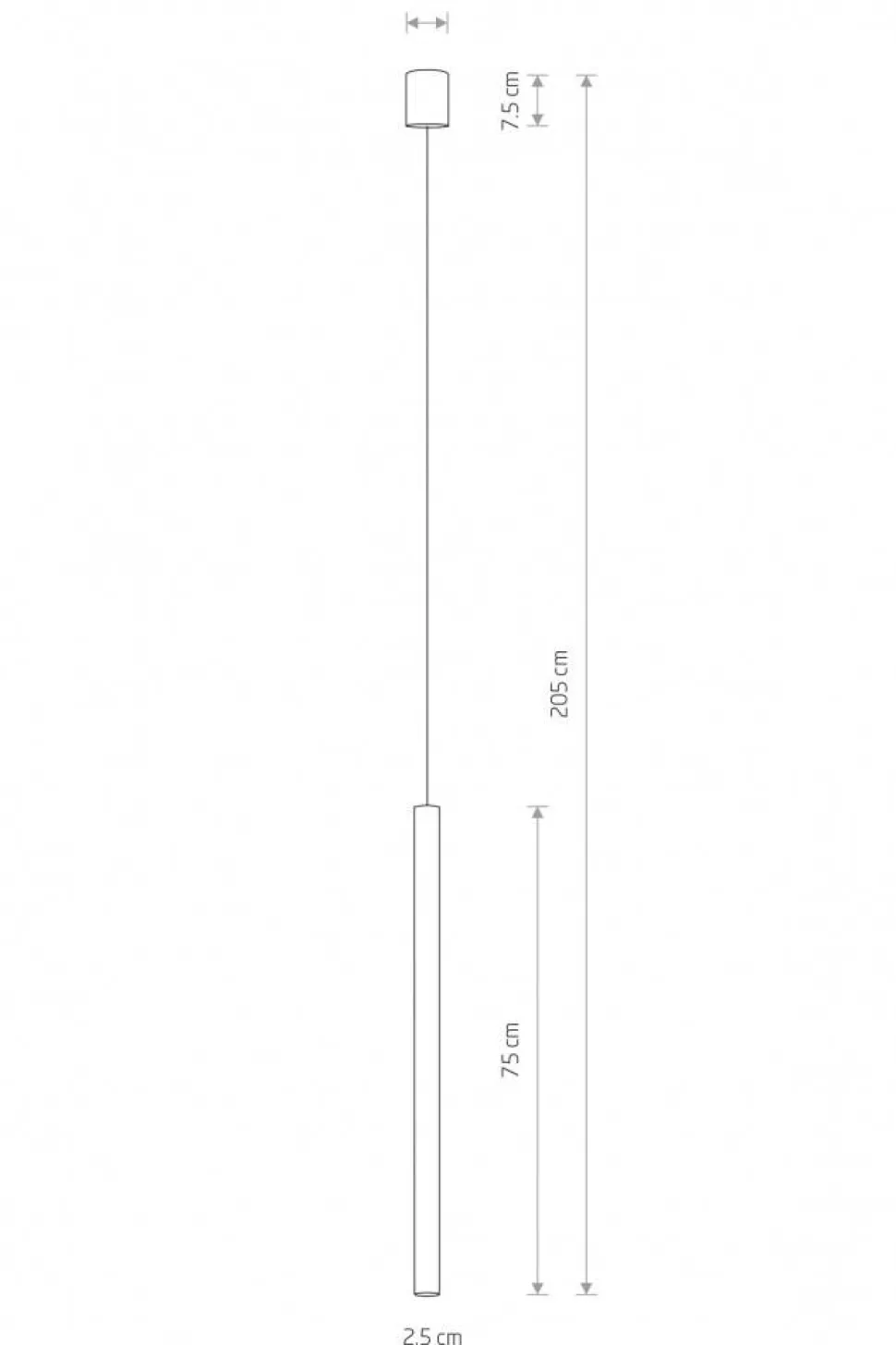 Lampa wisząca LASER 75cm miedź 1xG9