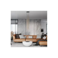 Lampa wisząca LASER czarny/złoty 7xG9