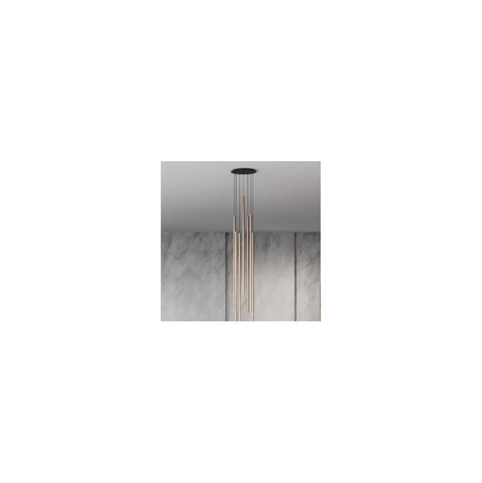 Lampa wisząca LASER czarny/złoty 7xG9
