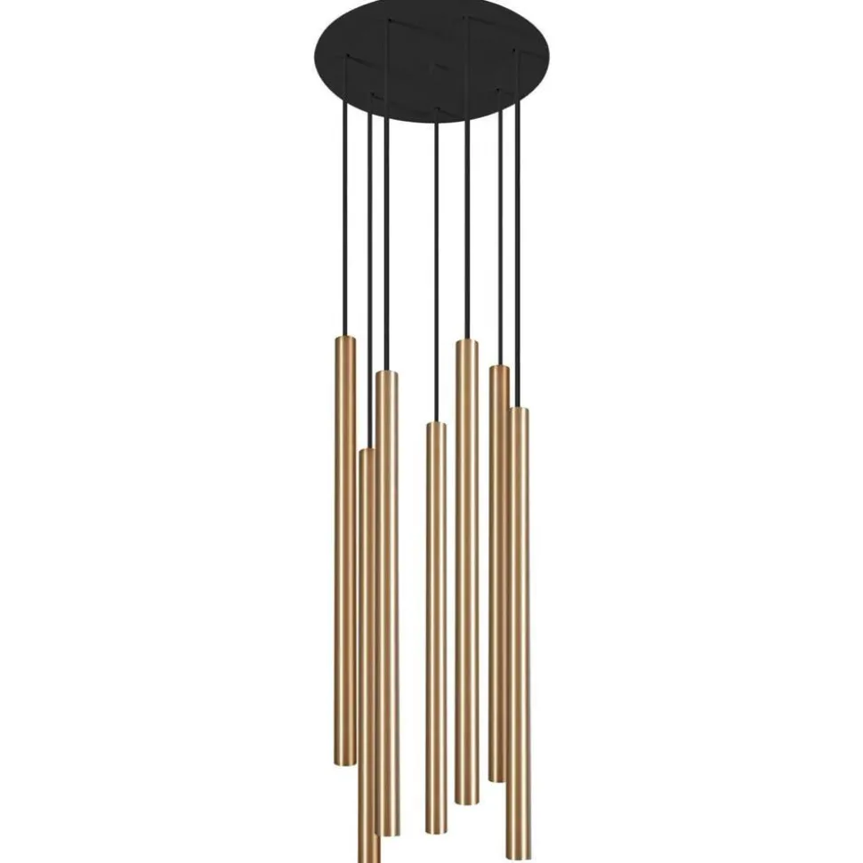 Lampa wisząca LASER czarny/złoty 7xG9