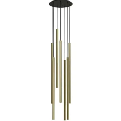 Lampa wisząca LASER czarny/złoty 7xG9