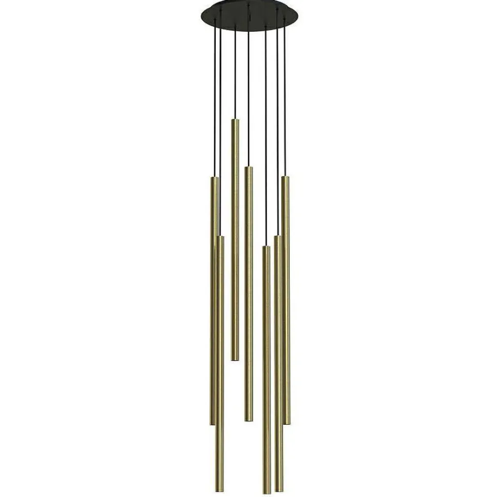 Lampa wisząca LASER czarny/złoty 7xG9
