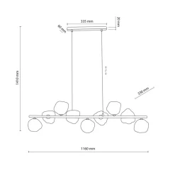 Lampa wisząca LAVA brązowa 9xG9