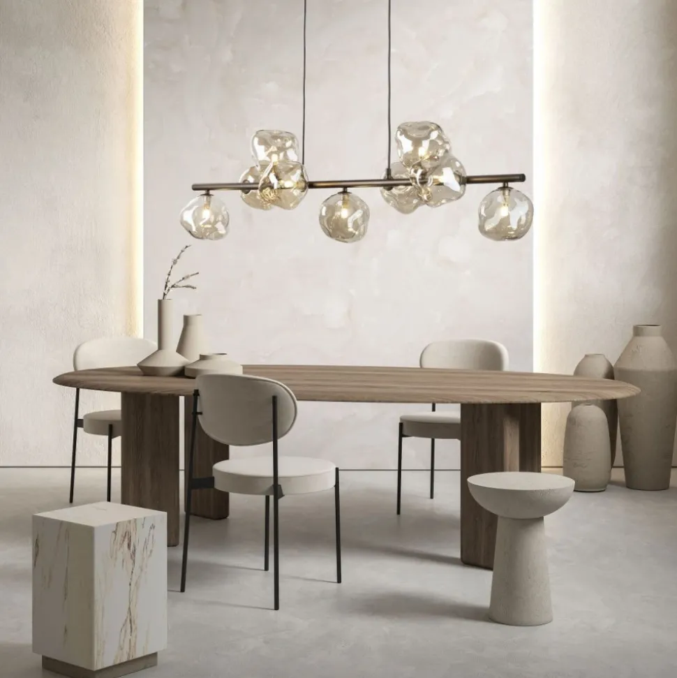 Lampa wisząca LAVA brązowa 9xG9