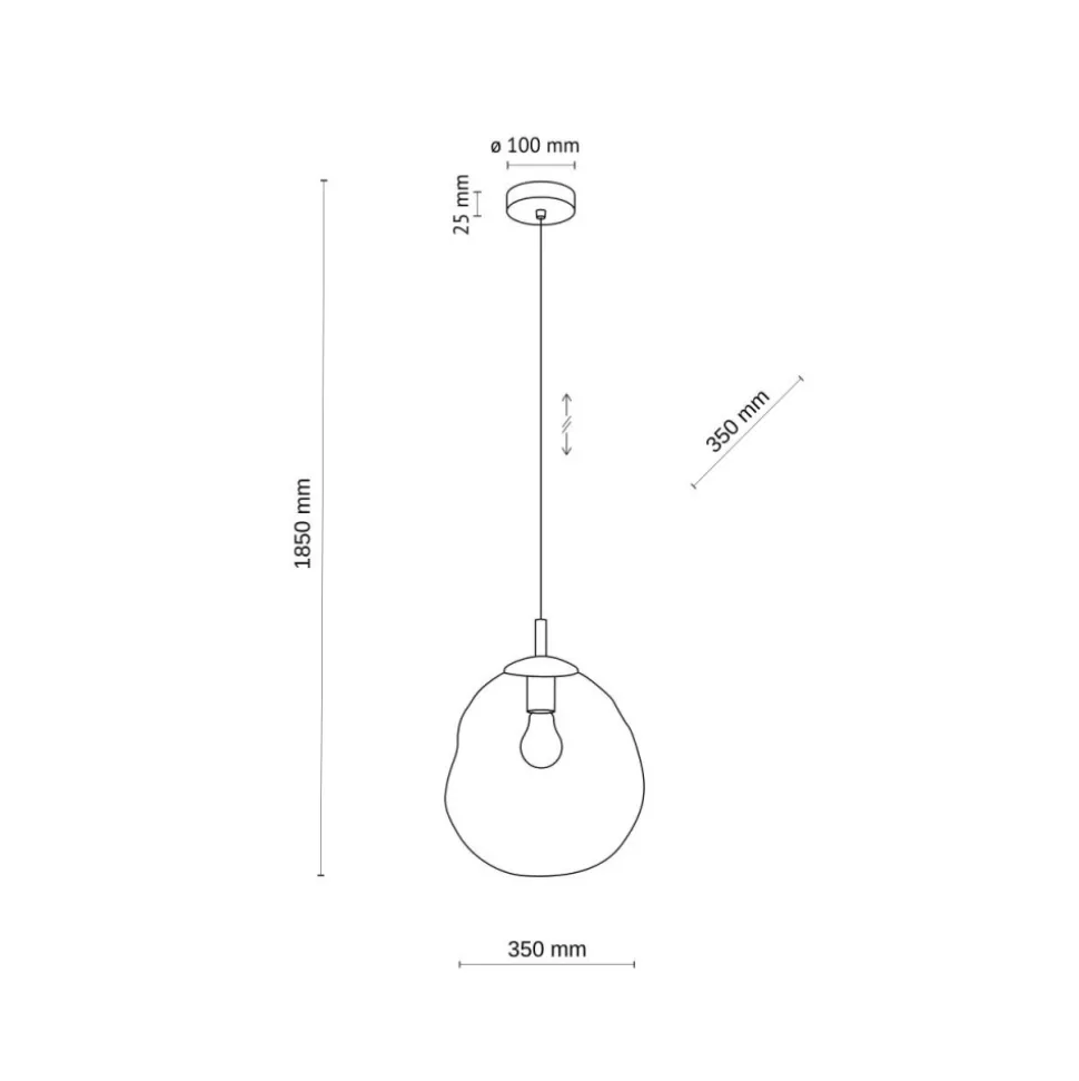 Lampa wisząca LAVA L brązowa 1xE27