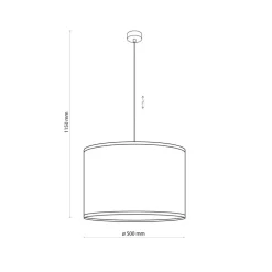 Lampa Wisząca LIBERIA Czarny Brązowy Abażur 3xE27 50cm