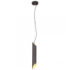 Lampa Wisząca LIBRA Czarny Złoty Tuba 1xE14 6cm