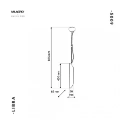 Lampa Wisząca LIBRA Czarny Złoty Tuba 1xE14 6cm