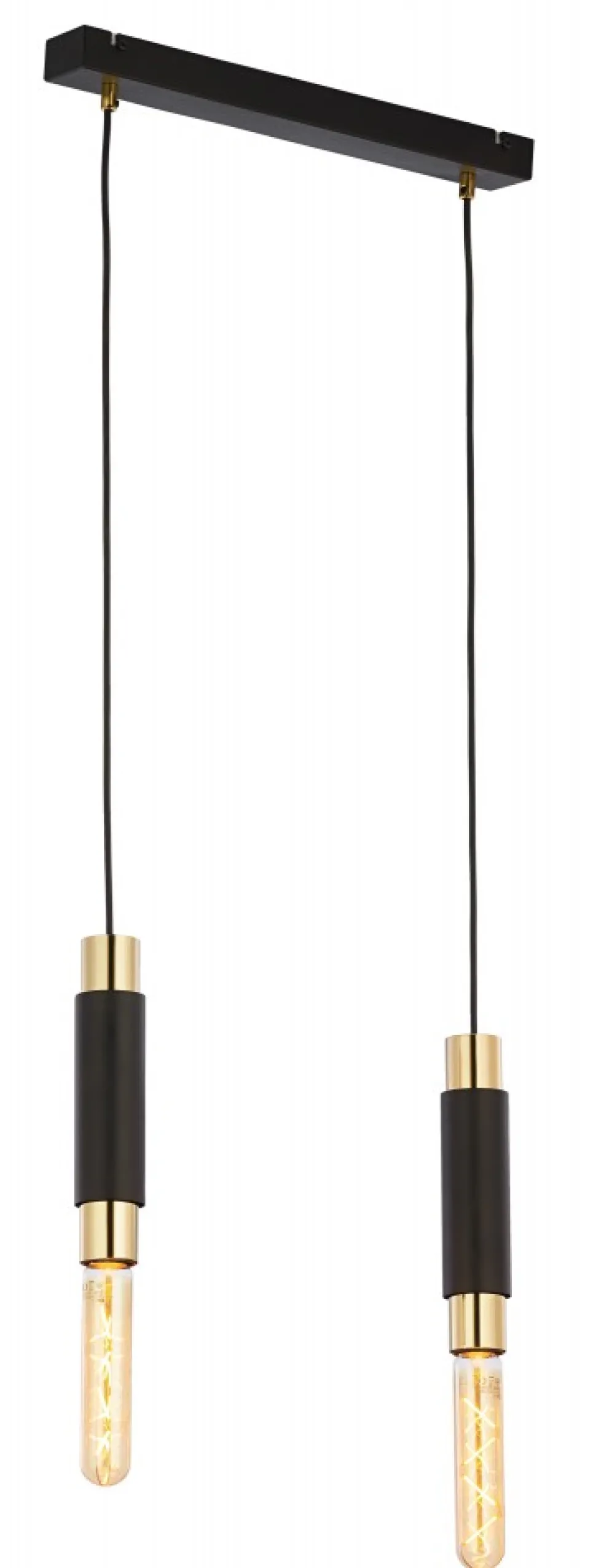 Lampa Wisząca LILE Czarny Złoty 2xE27