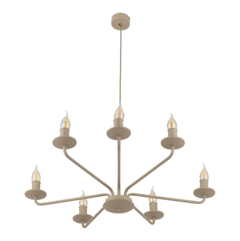 Lampa wisząca LIMAL sabia beżowa 7xE14