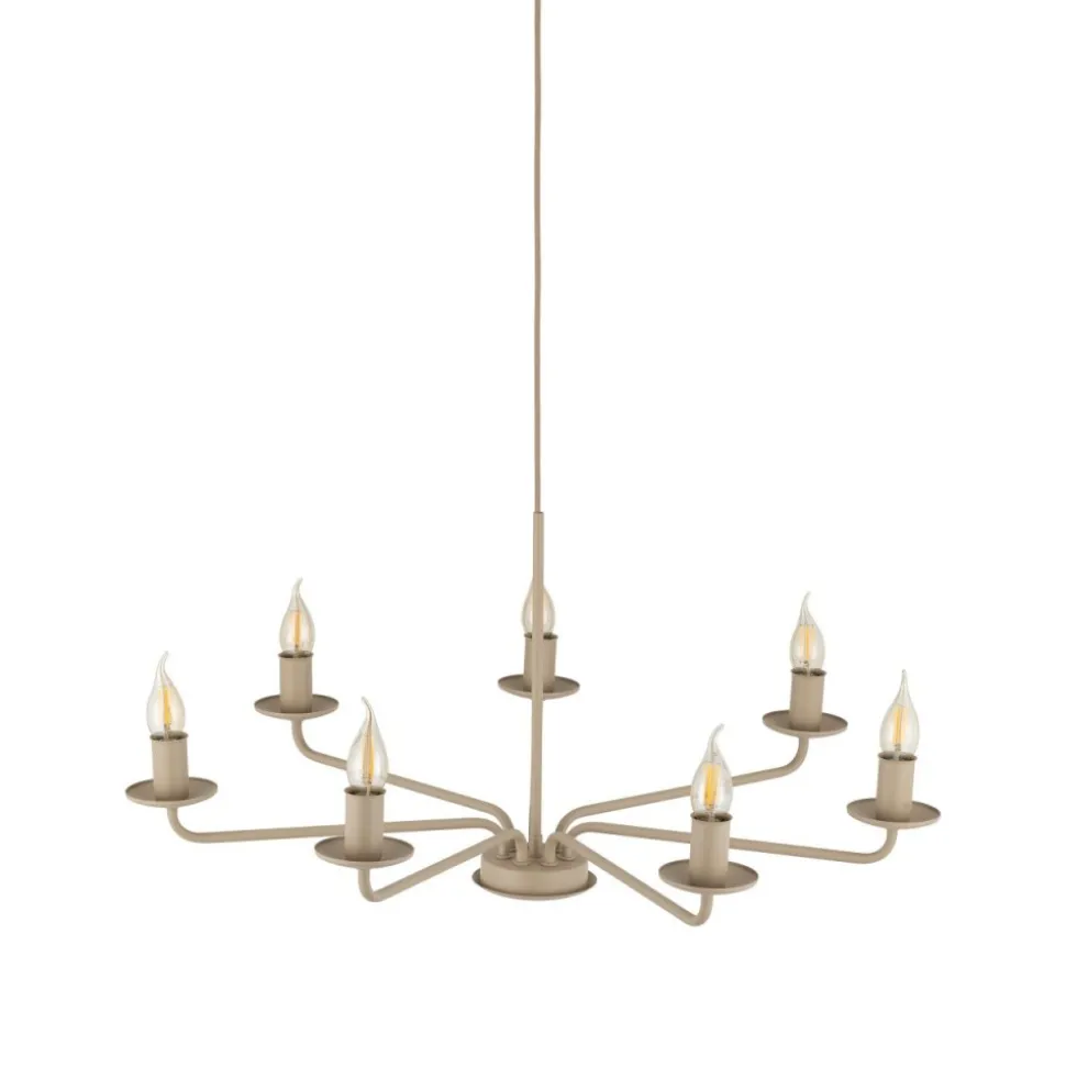 Lampa wisząca LIMAL sabia beżowa 7xE14