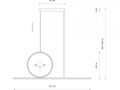 Lampa wisząca LINEO LED czarna 39W 3000K