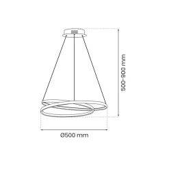 Lampa Wisząca LUCERO Srebrny 48W LED 50cm