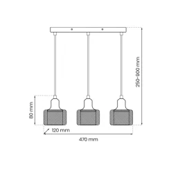 Lampa Wisząca LUMI Czarny Złoty Akrylowe Klosze 3xG9