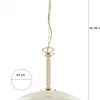 Lampa Wisząca Luna Beżowa Szkło 1xE27 47 cm