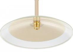 Lampa Wisząca Luna Beżowa Szkło 1xE27 47 cm