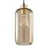 Lampa Wisząca MARCO Czarny Brązowy Szklany Klosz 1xE27 14cm