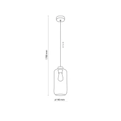 Lampa Wisząca MARCO Czarny Brązowy Szklany Klosz 1xE27 14cm