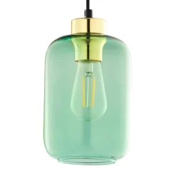 Lampa Wisząca MARCO Czarny Złoty Szklany Klosz1xE27 14cm