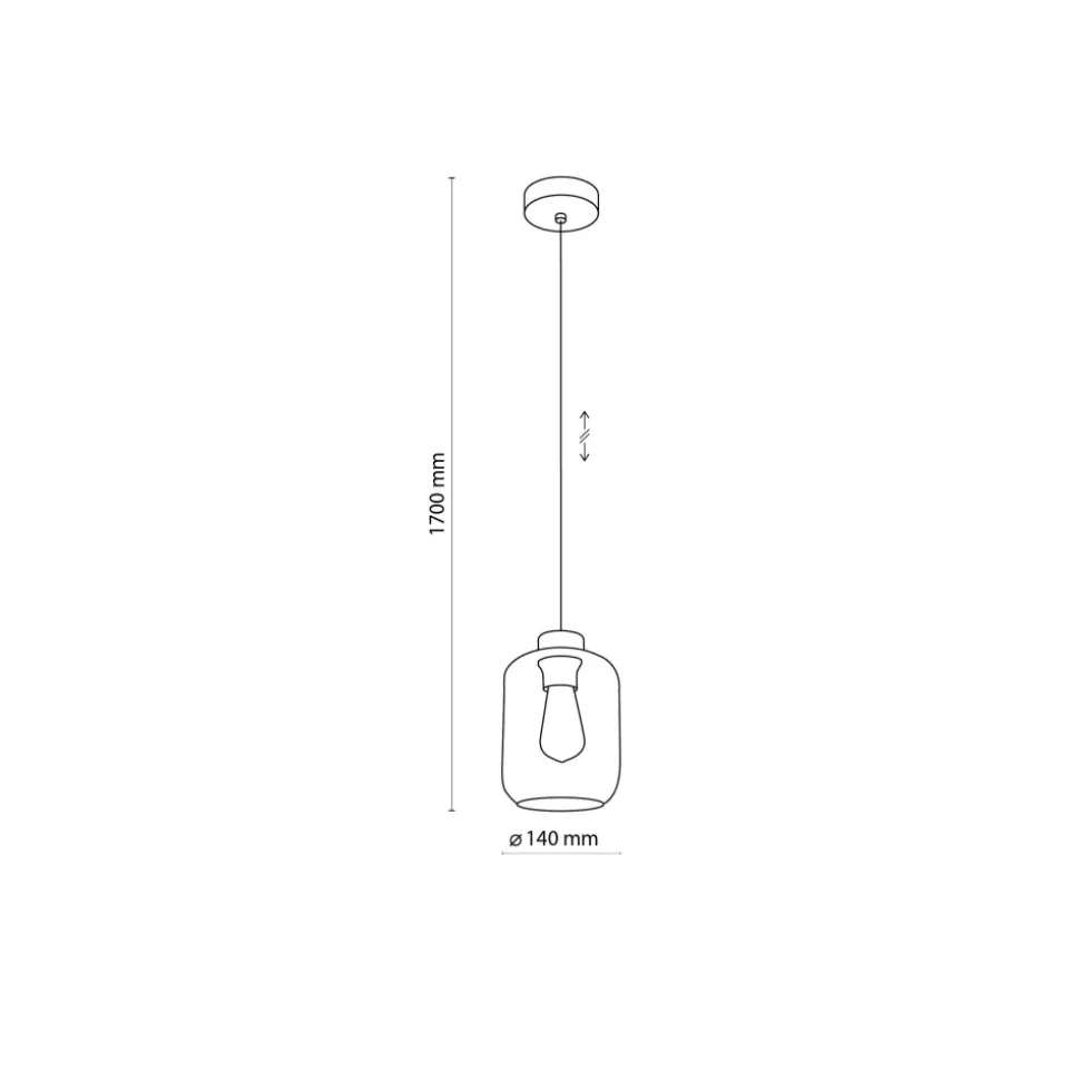 Lampa Wisząca MARCO Czarny Złoty Szklany Klosz1xE27 14cm