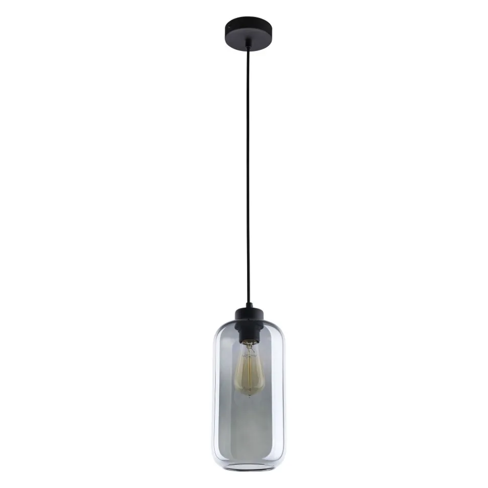 Lampa Wisząca MARCO Grafitowy Szklany Klosz 1xE27 14cm