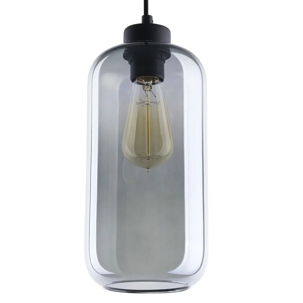 Lampa Wisząca MARCO Grafitowy Szklany Klosz 1xE27 14cm