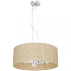 Lampa Wisząca MARSHALL Biały Ratan Abażur 3xE27 50cm