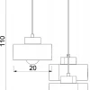 Lampa Wisząca MARTI Złoty Szary Metalowy Klosz 3xE27 Plafon