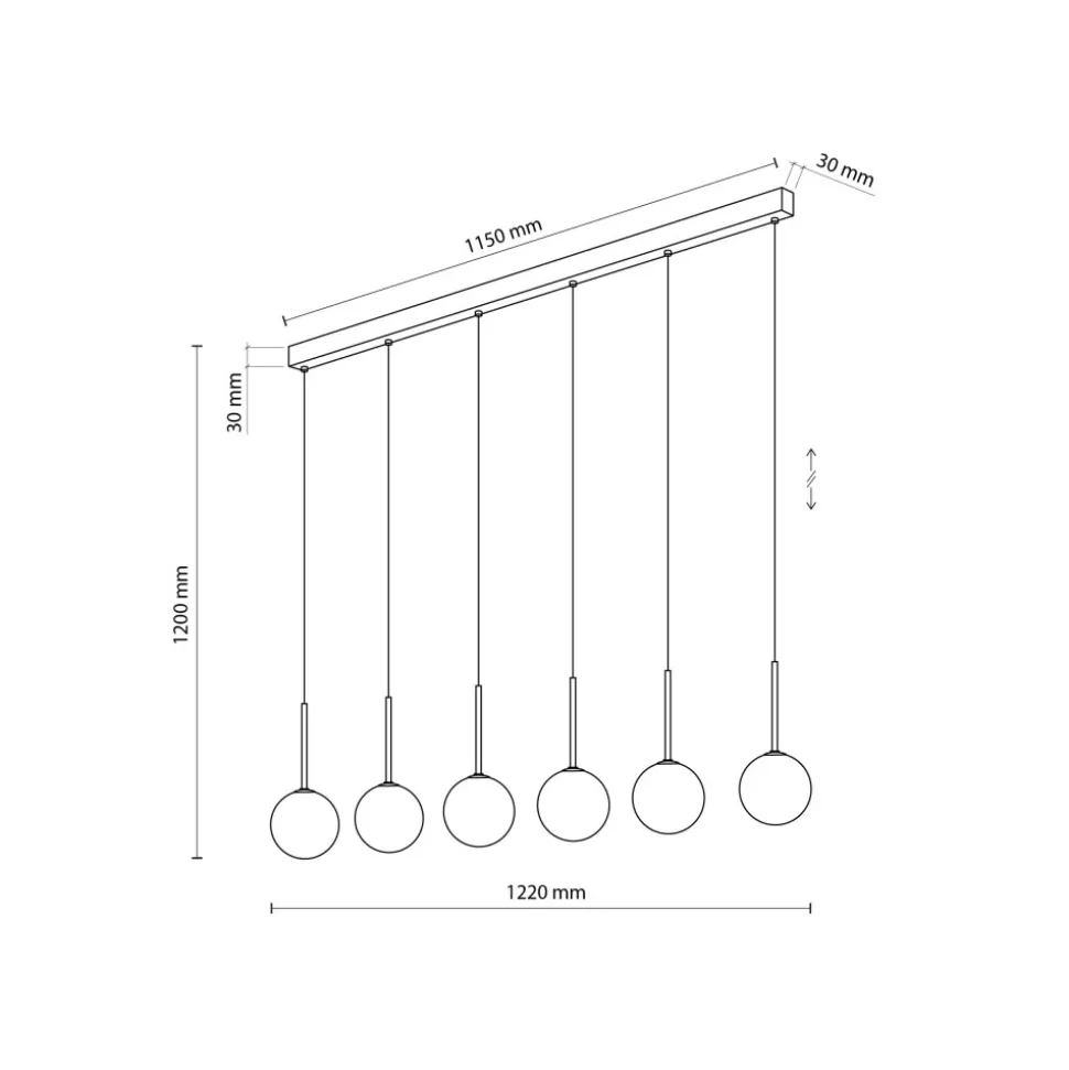 Lampa Wisząca MARTIN Biały Szklane Klosze 6xG9
