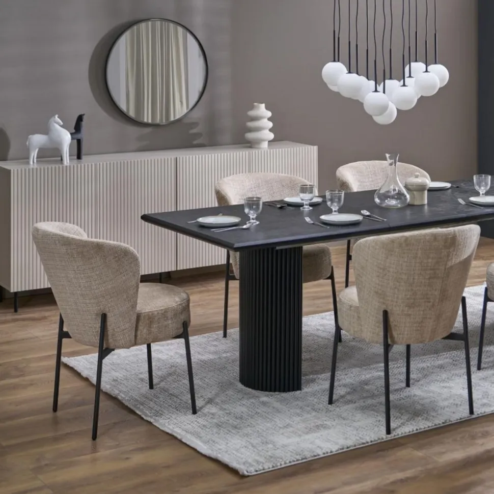 Lampa wisząca MARTIN czarna klosz biały 13xG9