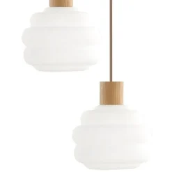Lampa wisząca MELIA sabia beżowa klosz biały 3xE27