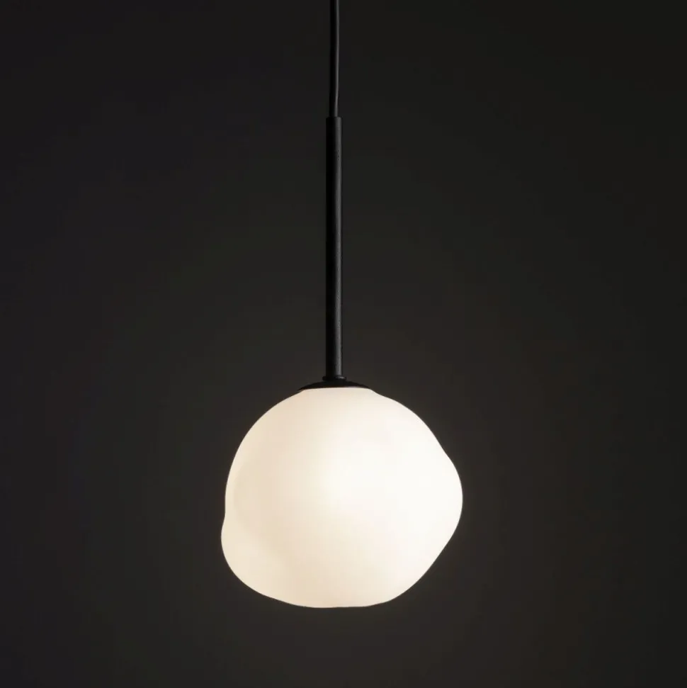 Lampa wisząca MISTY czarna klosz biały 1xG9