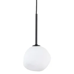 Lampa wisząca MISTY czarna klosz biały 1xG9
