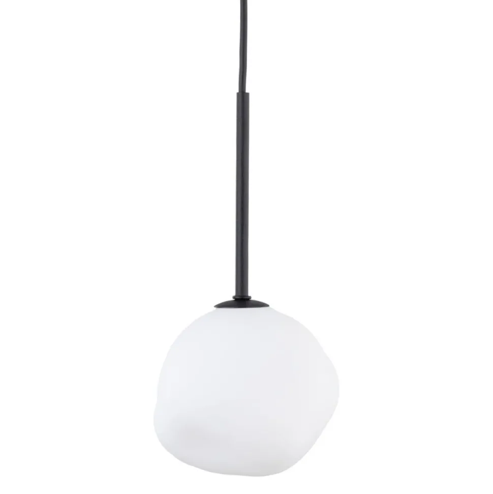 Lampa wisząca MISTY czarna klosz biały 1xG9