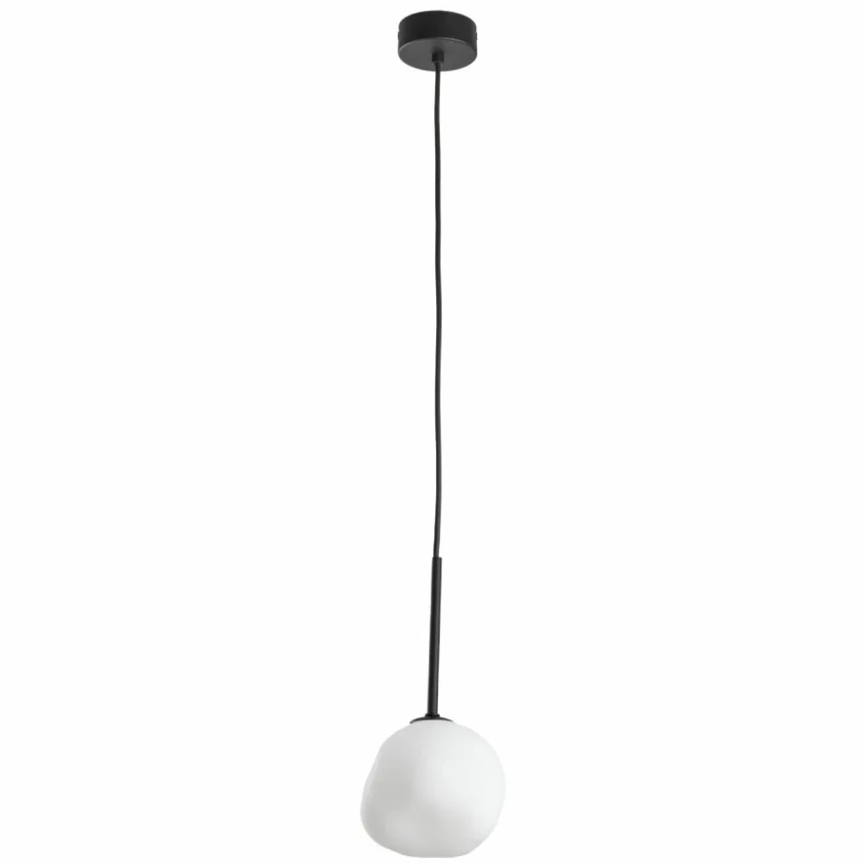 Lampa wisząca MISTY czarna klosz biały 1xG9