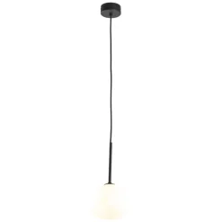 Lampa wisząca MISTY czarna klosz biały 1xG9
