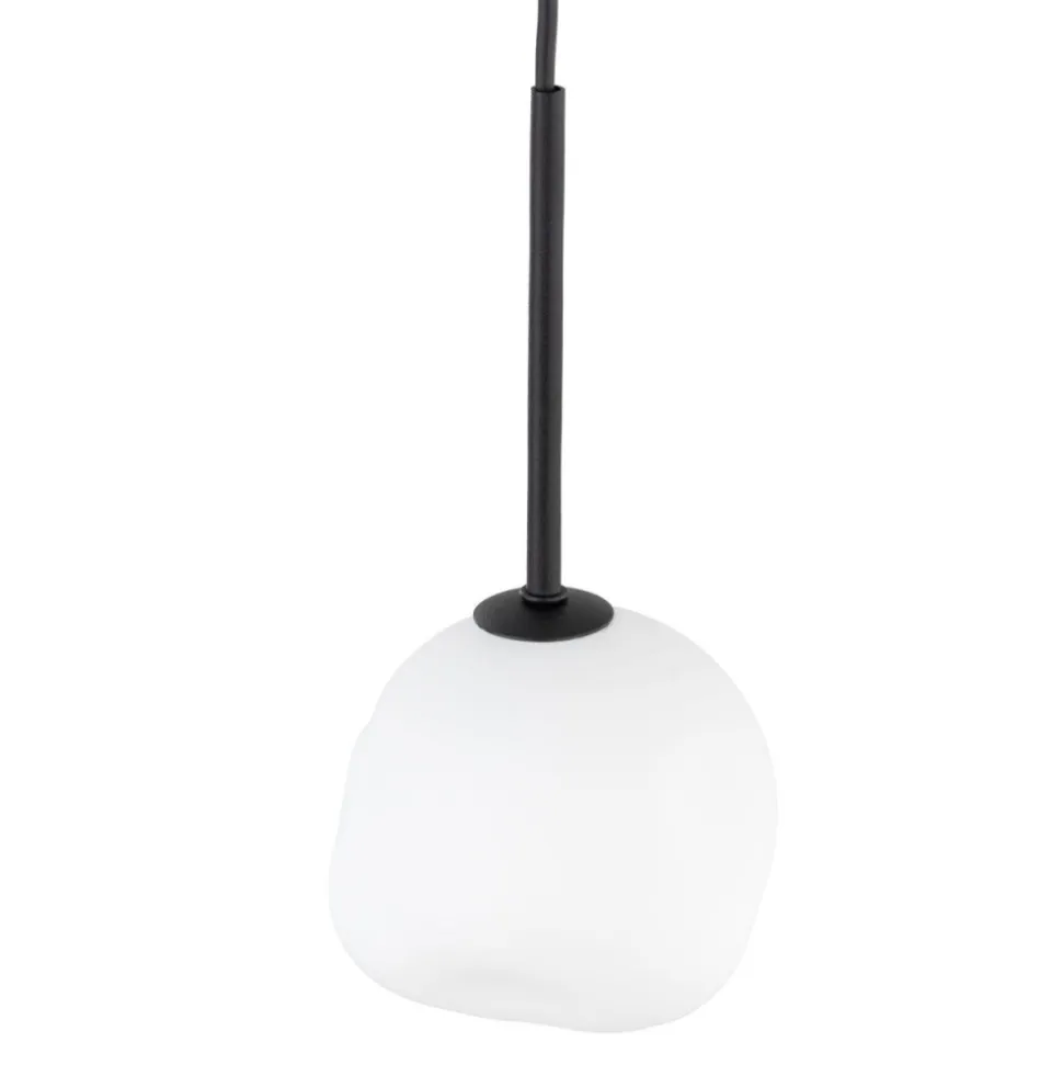 Lampa wisząca MISTY czarna klosz biały 1xG9
