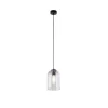 Lampa wisząca MOLLY czarna klosz fioletowy 1xE27