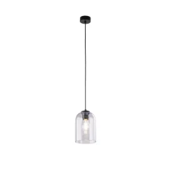 Lampa wisząca MOLLY czarna klosz fioletowy 1xE27